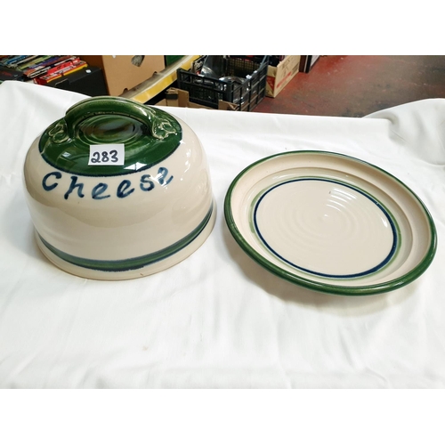 283 - Pottery Cheese Dish with Dome.