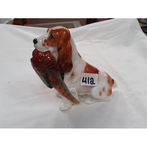 412 - Royal Doulton Spaniel with Pheasant Figure HN 1028.