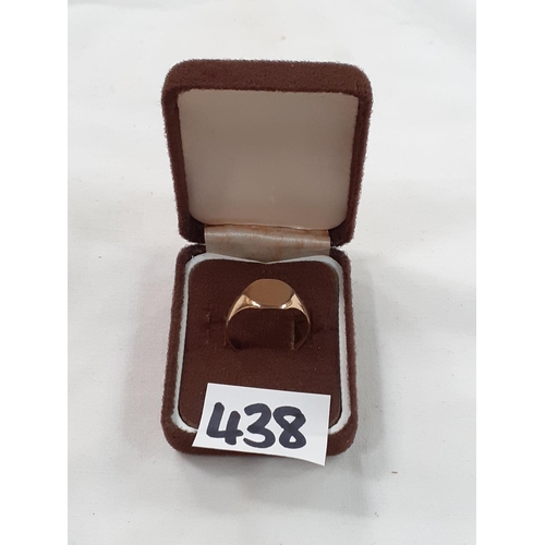 438 - Gents 9ct Gold Signet Ring Size U.