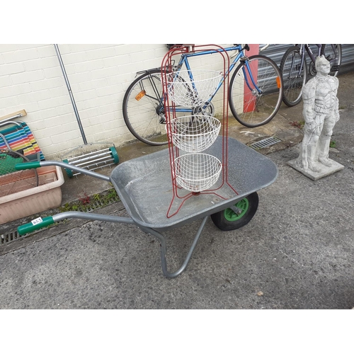 653 - Metal Wheelbarrow & Vegetable Rack.