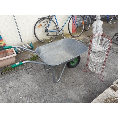 653 - Metal Wheelbarrow & Vegetable Rack.