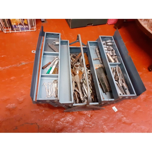 122 - Metal Fold Out Tool Box & Contents.