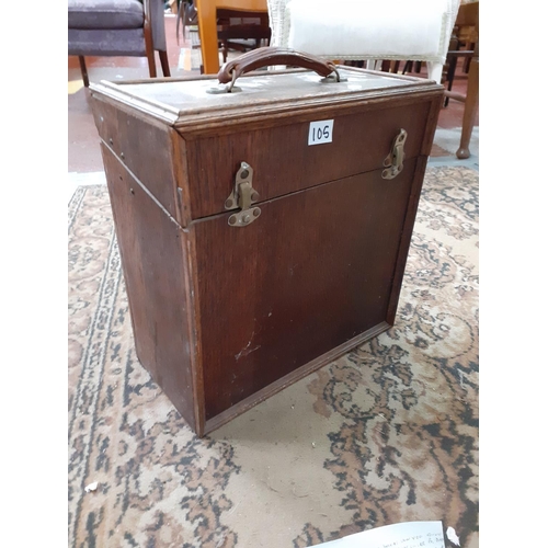 105 - Wooden Case of Gramophone Records.