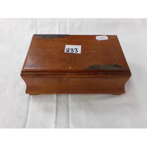 233 - Oak Box with Silver Hallmarked Decor.