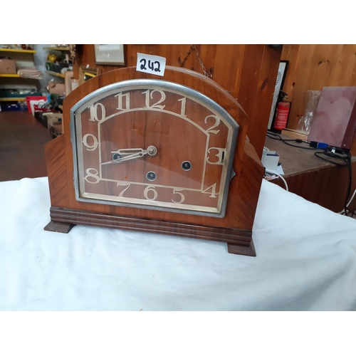 242 - Oak Mantle Clock.