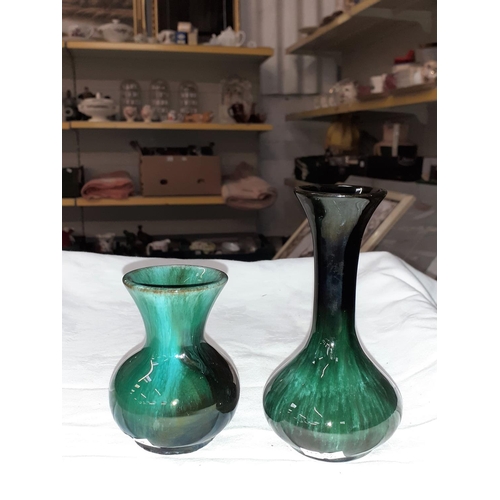 328 - Two Blue Mountain Vases Heights c.14cm (c.5.5