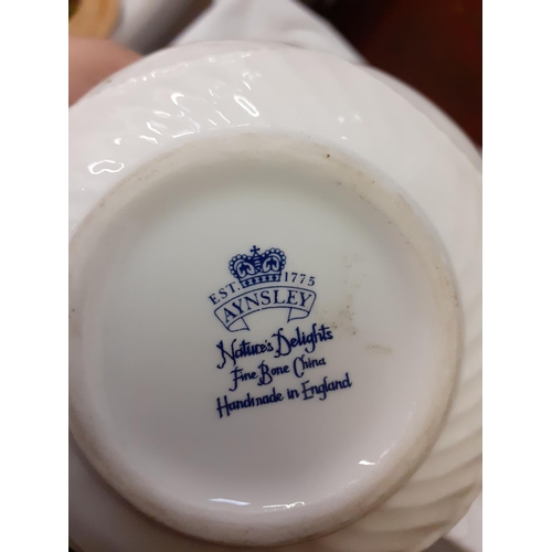 349 - Tray to Include Spode, Royal Worcester, Aynsley, Coalport, Silver Napkin Ring etc.