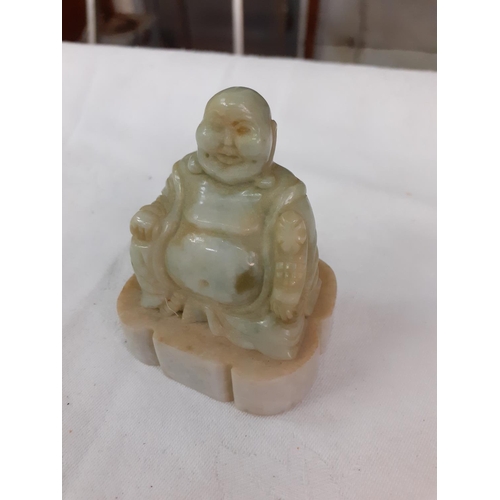 433 - Small Possibly Jade Sitting Buddha Figure.