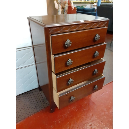 492 - Four Drawer Oak Chest of Drawers - 3ft tall x 2ft wide x 17