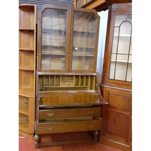 506 - Early 20th Century Oak Bureau Bookcase.