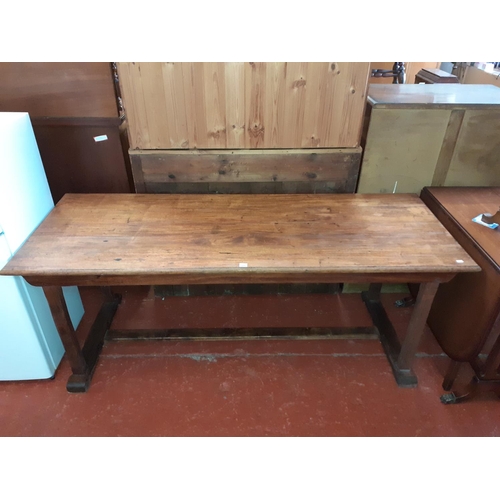 521 - Large Oak Refectory Table - 6ft Long, 27