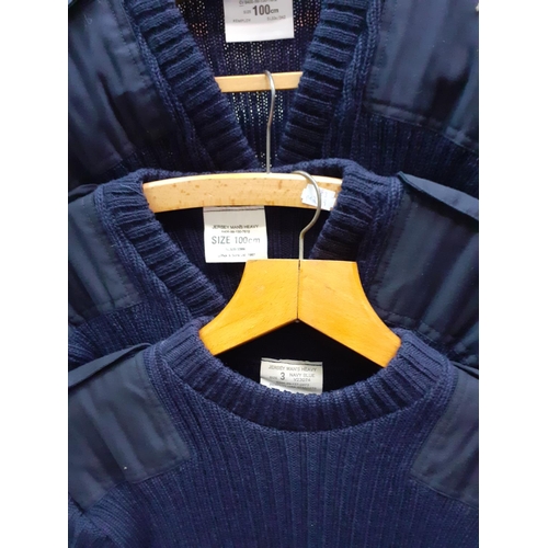 559 - Three Blue Navy Meris Woolly Pull-Over Jumpers - size 100cm.