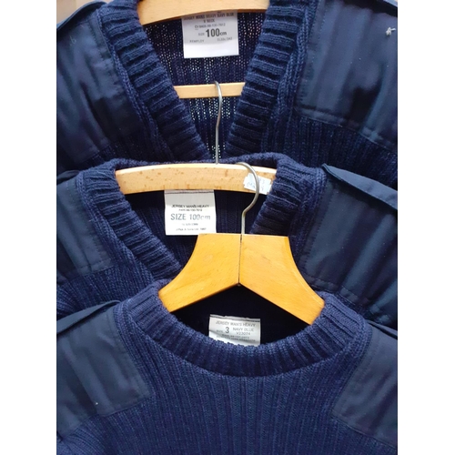 559 - Three Blue Navy Meris Woolly Pull-Over Jumpers - size 100cm.