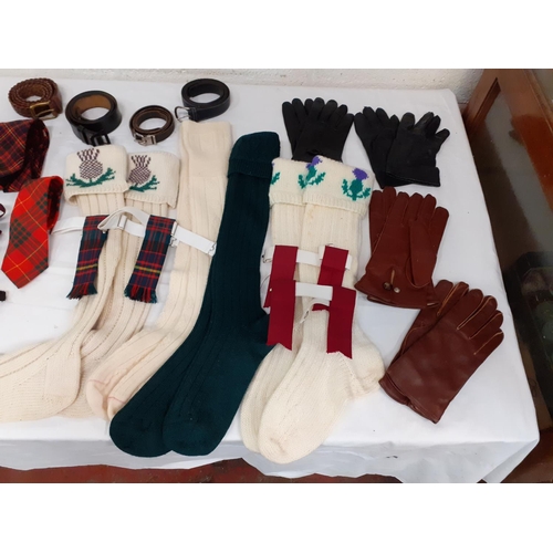 565 - Selection of Bow Ties, Kilt Flashes, Scottish Socks, Braces, Gloves etc.