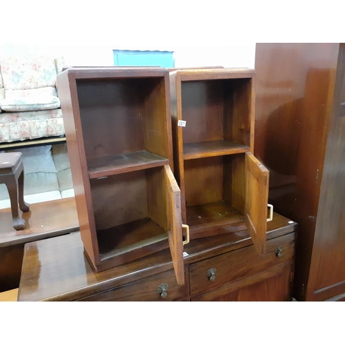 587 - Pair of Single Cupboard Vintage Oak Bedside Cabinets.