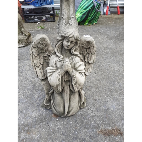 653 - Small Concrete Garden Kneeling Angel - approx 14