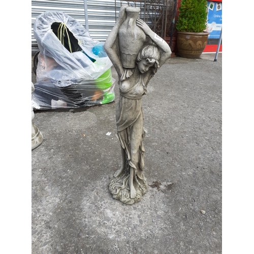 654 - Concrete Garden Maiden with Urn on Shoulder - approx 24