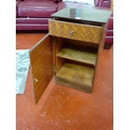 533 - 1970's Single Drawer, Single Door Bedside Cabinet.