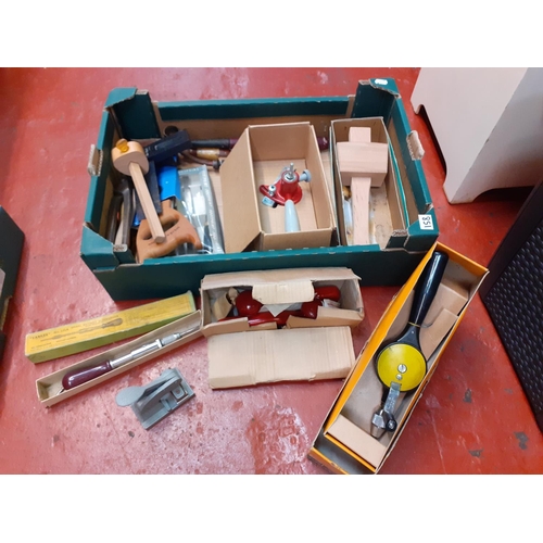 158 - Box of Carpentry & Other Tools Including Boxed Woodworkers Chisel & Mallet Set, 