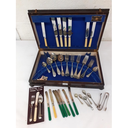 173 - Large Oak Canteen with Part Cutlery Set.