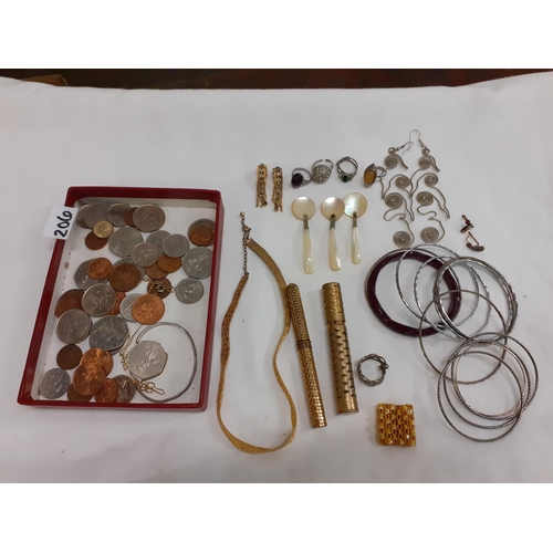 206 - Selection of Jewellery, Bangles & Coins etc.