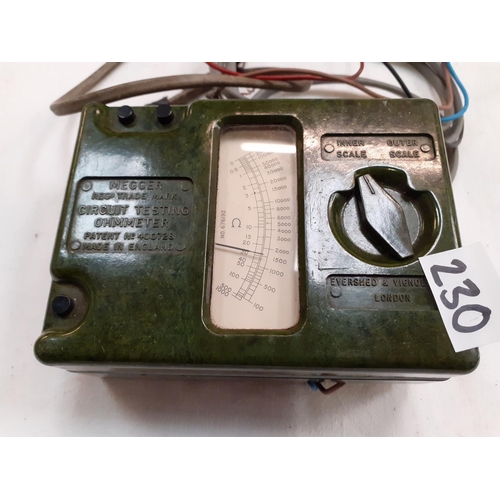 230 - 1940's Green Bakelite Ohmmeter.