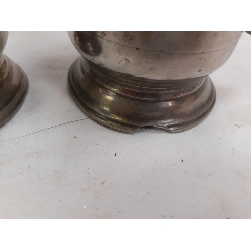 231 - Two 18th Century Pewter Half Pint Tankards - one has chip out of base.