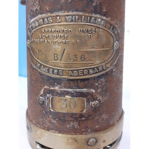 238 - Vintage E Thomas & Williams Ltd, Aberdare Miners Lamp 