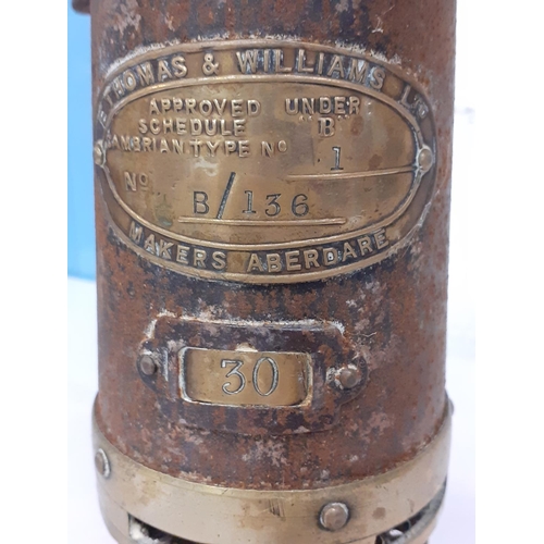 238 - Vintage E Thomas & Williams Ltd, Aberdare Miners Lamp 