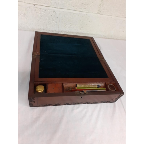 240 - Inlaid Mahogany Writing Slope - in need of some restoration.