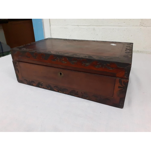 240 - Inlaid Mahogany Writing Slope - in need of some restoration.