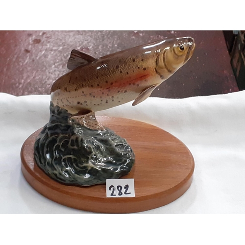 282 - Beswick Trout 1032 Mounted on Plinth.