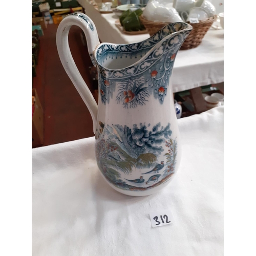 312 - Vintage Swansea Bird Scene Jug - 9