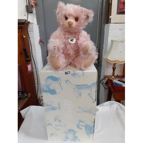 357 - Boxed Steiff Limited Edition 489 of 1925 Articulated Teddy Bear Replica 1925 in Pink 408731 with Ear... 