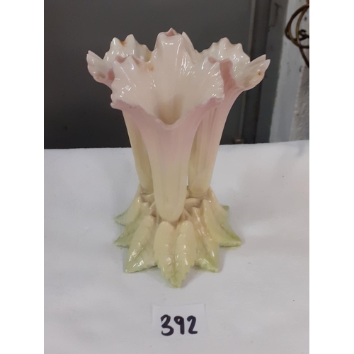 392 - Vintage Royal Worcester Three Flute Flower Vase.