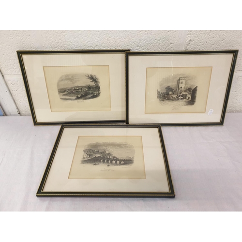 446 - Three Framed & Glazed Small Carmarthen Scene Prints.