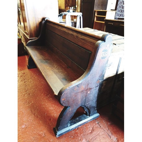 520 - Vintage Church Pew with Number on End - 57