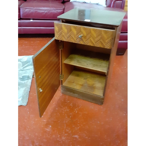 526 - 1970's Single Drawer, Single Door Bedside Cabinet.