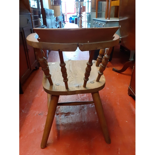 544 - Vintage Oak Captains Carver Chair.