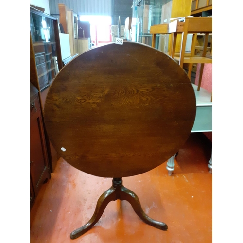 548 - Vintage Oak Pedestal Tilt Top Table - approx 30