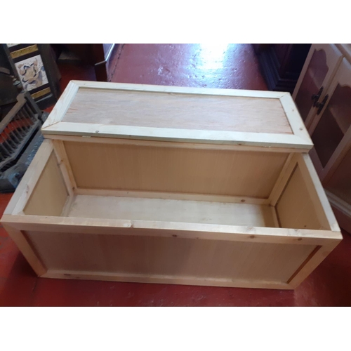 608 - Hand Made Pine Storage Box - 87cm x 38cm x 36cm.