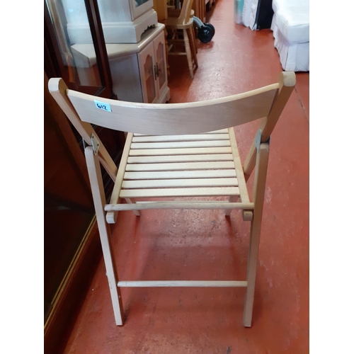 612 - Folding Beech Chair.