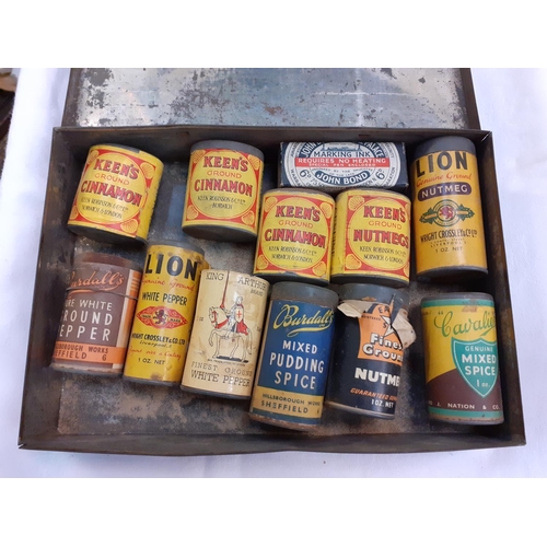 Selection of WW2 1940's Tinned Spices to Include Nutmeg, Pepper ...