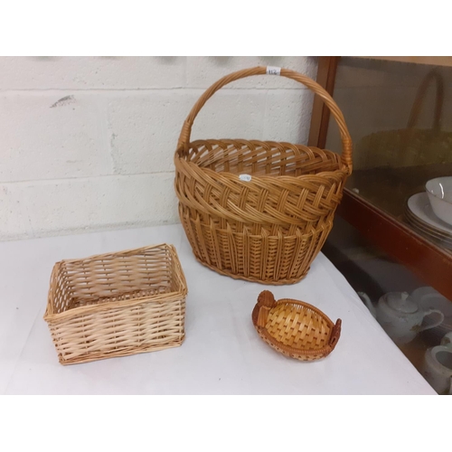 113 - Wicker Basket & Two Other Wicker Baskets.