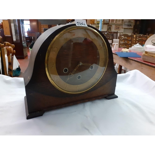 264 - Vintage Oak Smiths Mantel Clock.