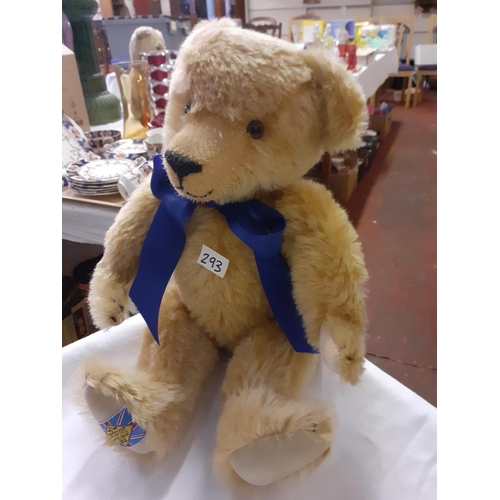 293 - Merrythought Limited Edition 2399 of 2500 Bear with Merrythought Diamond Jubilee Foot Label Height c... 