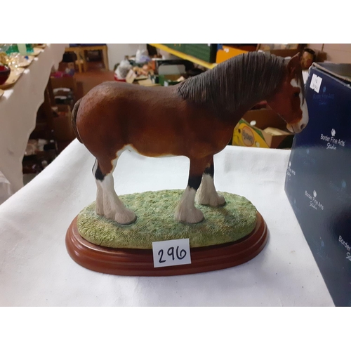 296 - Boxed Border Fine Arts Stallions County Show A0732 Clydesdale.