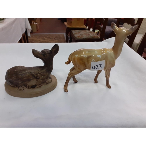 423 - Beswick Fawn & Poole Fawn.