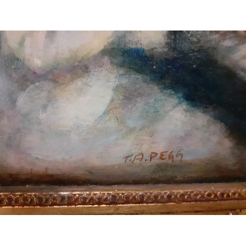 520 - Ornate Gilt Framed Signed T A Pegg Oil Painting 'Piano and Violin  Player'.