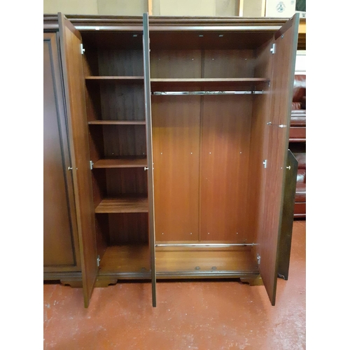 539 - Stag Modern Mahogany Large Triple Wardrobe.